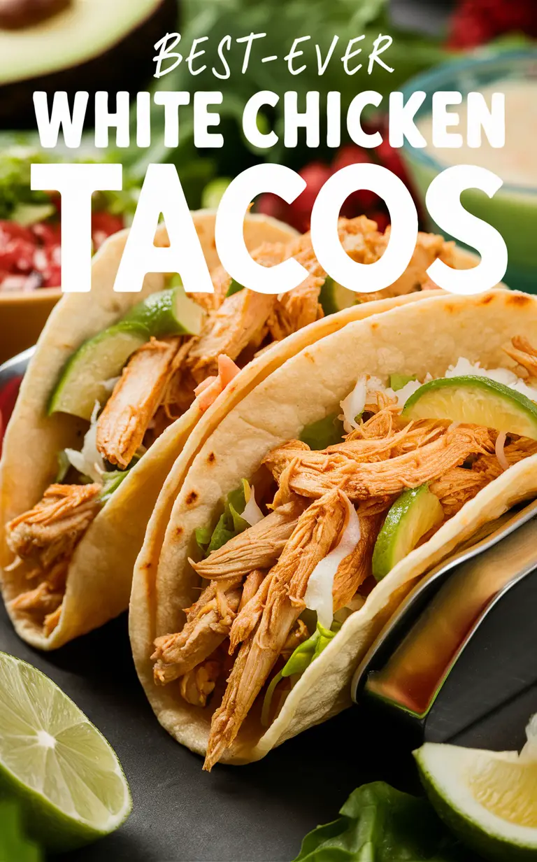 chicken tacos, white chicken, taco recipe, Mexican cuisine, savory flavors