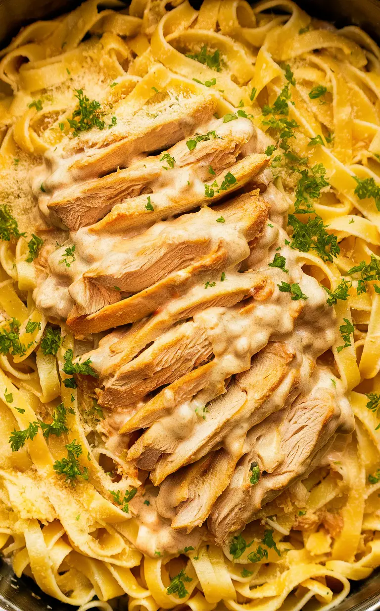 baked chicken Alfredo, creamy Alfredo sauce, chicken Alfredo recipe, rich Alfredo pasta, indulgent chicken Alfredo