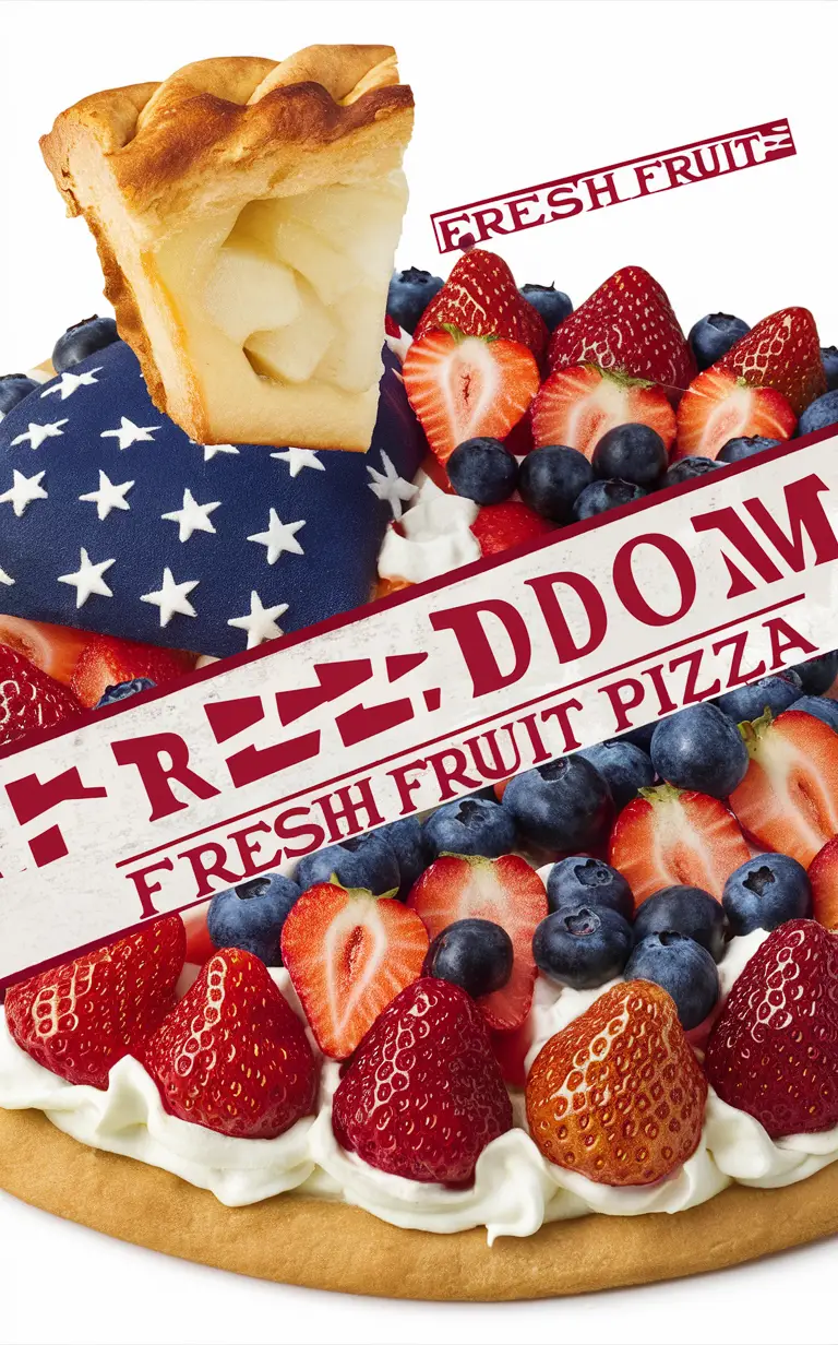 American Flag Fruit Pizza, Patriotic dessert, Red white and blue dessert, Festive fruit pizza, Summer fruit pizza