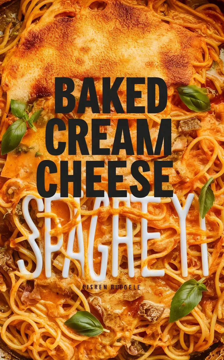 cream cheese spaghetti, baked spaghetti recipe, creamy pasta dish, cheesy pasta bake, indulgent spaghetti dish