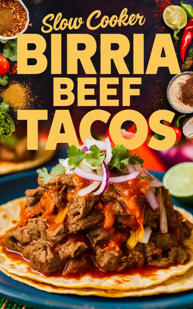 Birria tacos recipe, Slow cooker beef tacos, Mexican slow cooker recipe, Beef birria tacos, Authentic birria tacos