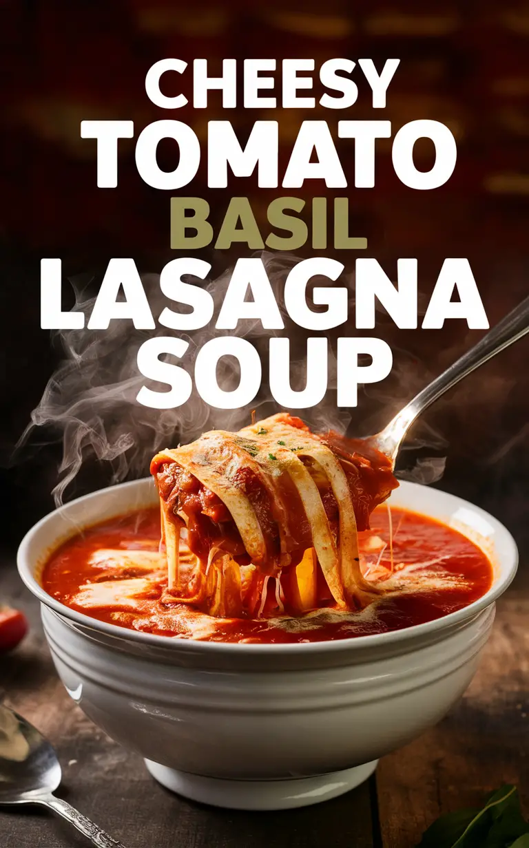 Cheesy lasagna soup, tomato basil soup, lasagna soup, cheesy tomato soup, tomato basil lasagna