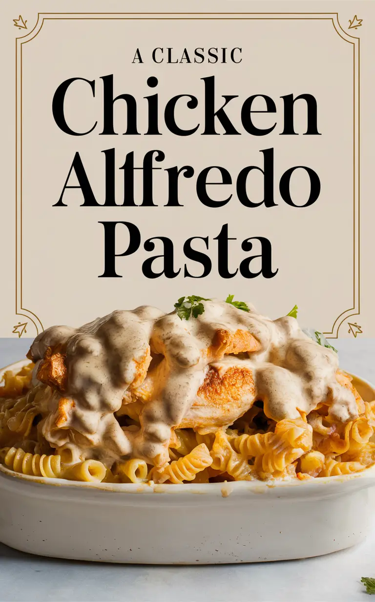 Creamy Chicken Alfredo Pasta Bake, Cheesy Chicken Alfredo Casserole, Homemade Chicken Alfredo Bake, Traditional Chicken Alfredo Bake, Chicken Alfredo Pasta Bake Recipe