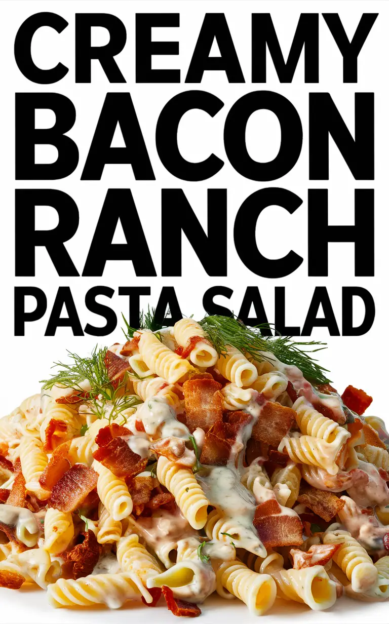 Creamy pasta salad, Bacon dill ranch, Pasta salad, Creamy ranch pasta, Bacon ranch pasta