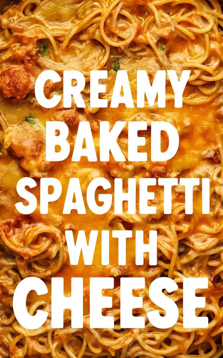 Creamy Spaghetti Bake, Cheese Spaghetti Casserole, Baked Pasta with Cheese, Creamy Cheese Spaghetti, Cheese Baked Spaghetti