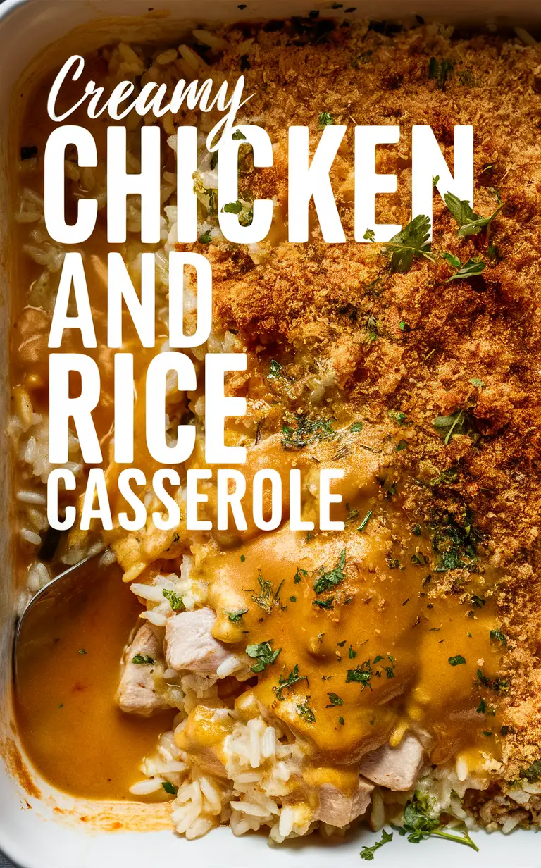 Creamy chicken casserole recipe, Chicken and rice casserole, Creamy chicken and rice casserole, Best chicken casserole dish, Homemade chicken casserole