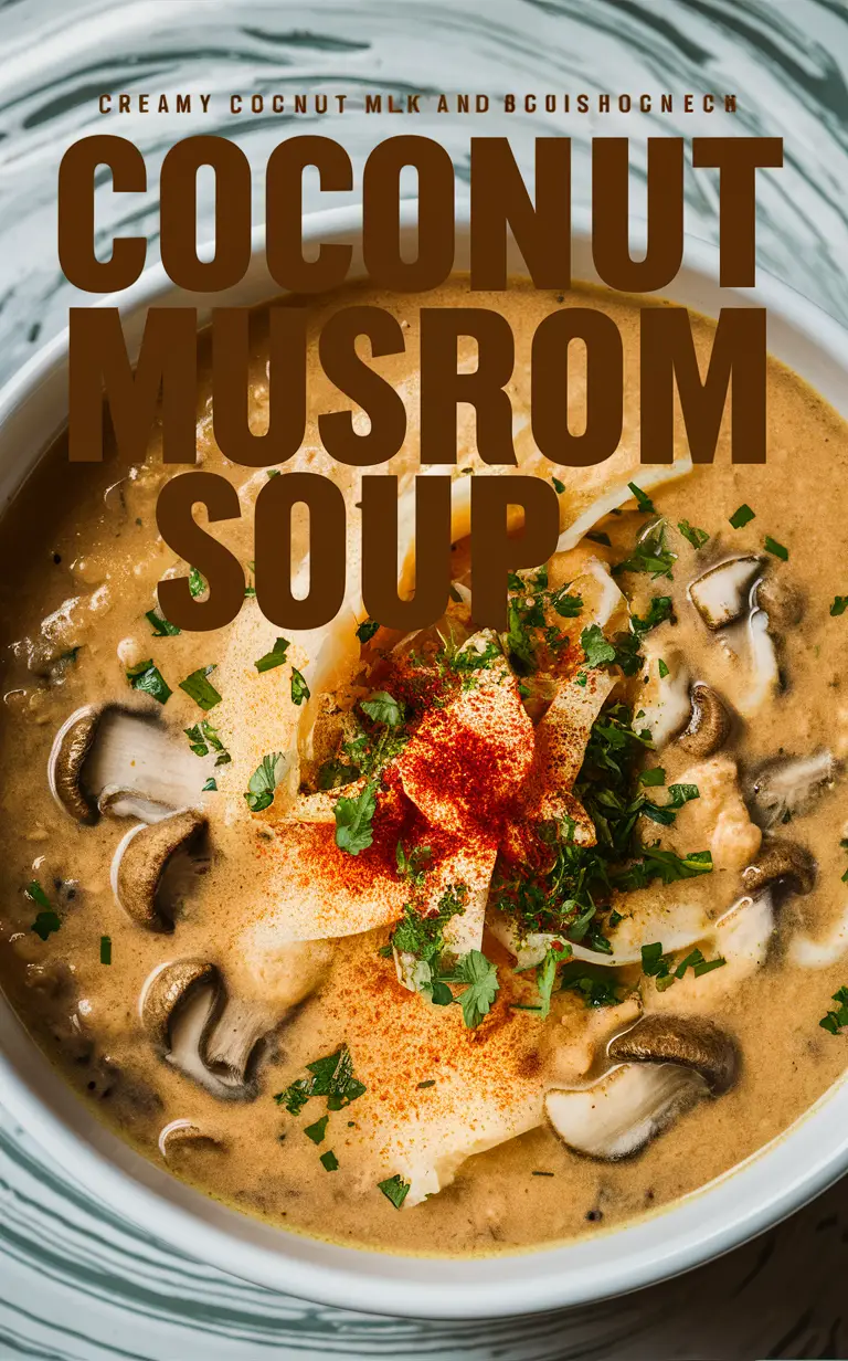 Coconut cream soup, Mushroom coconut cream soup, Creamy mushroom soup recipe, Coconut mushroom soup recipe, Creamy coconut mushroom curry