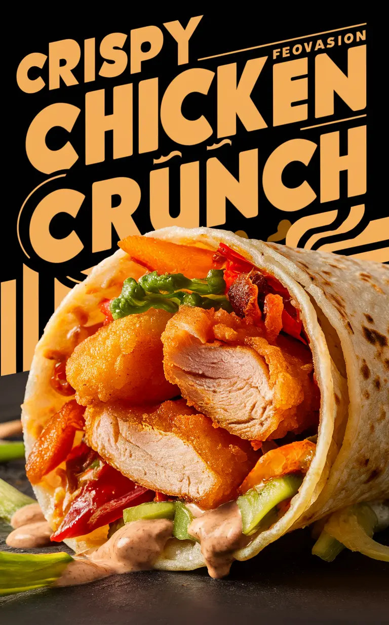 Crispy Chicken Wraps, Chicken Crunch Wrap, Chicken Wrap Recipe, Homemade Chicken Wrap, Delicious Chicken Wrap