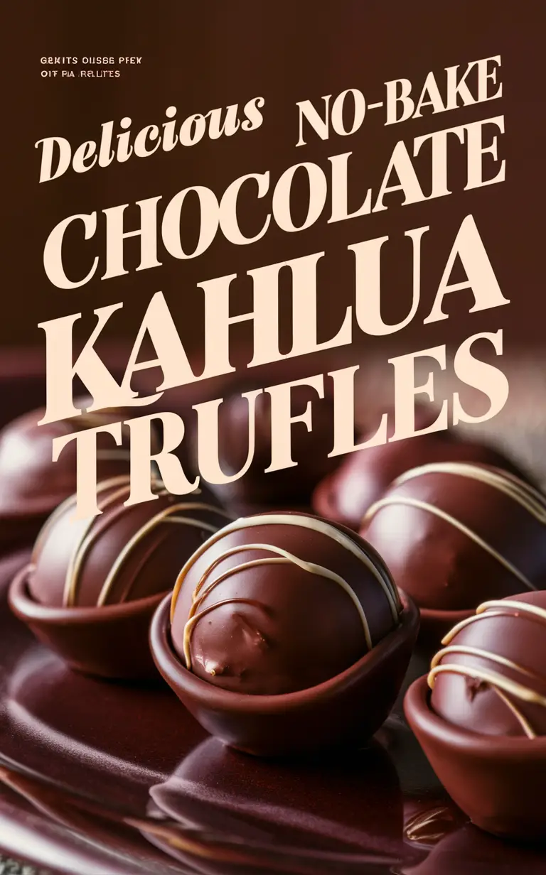 decadent chocolate truffles, gourmet chocolate treats, Kahlua liqueur dessert, luxurious no-bake treats, indulgent dessert option