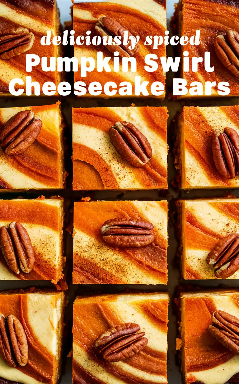 Pumpkin cheesecake, Swirl cheesecake, Pumpkin bars, Spiced desserts, Delicious cheesecake