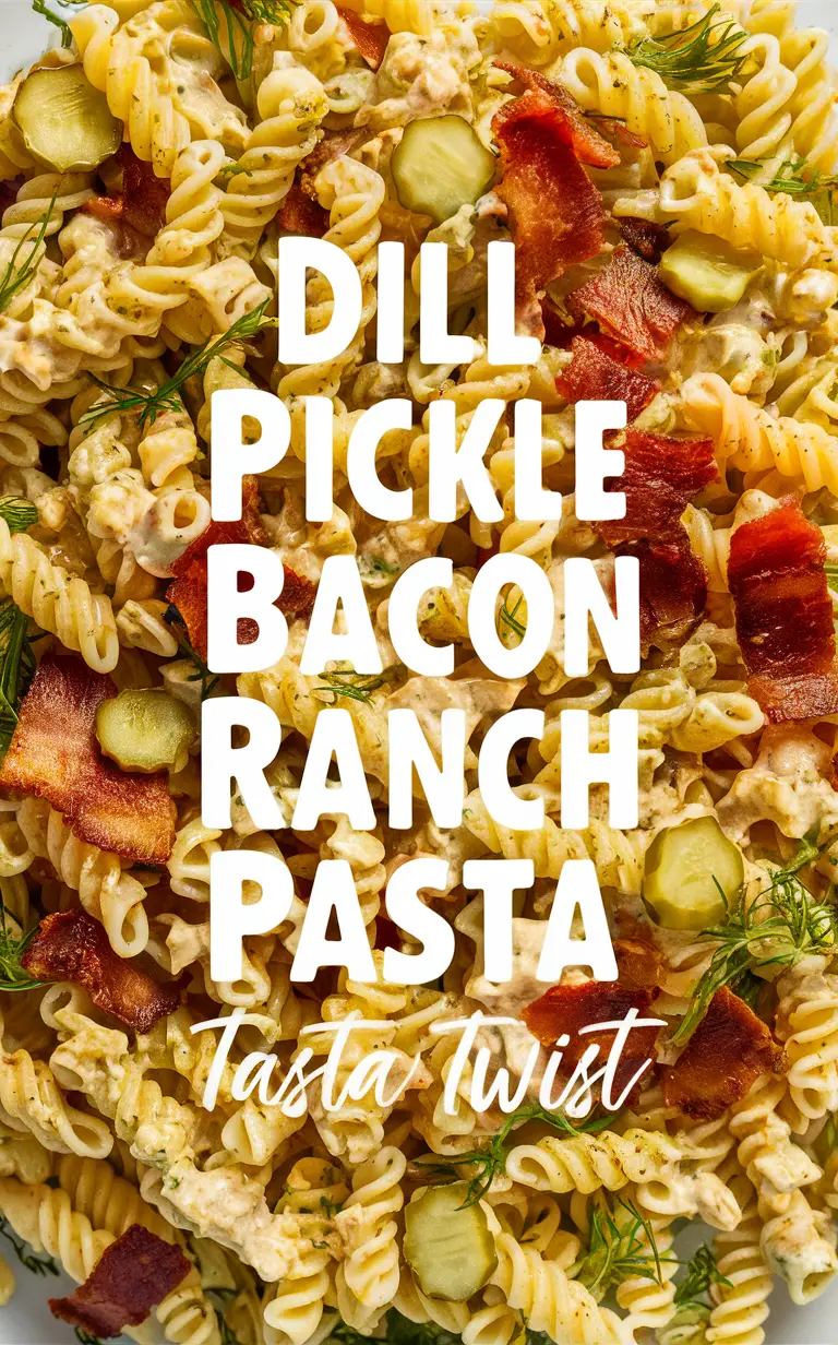 Dill Pickle Pasta Salad, Bacon Ranch Pasta Salad, Pickle Pasta Recipe, Creamy Dill Salad, Ranch Pasta Salad