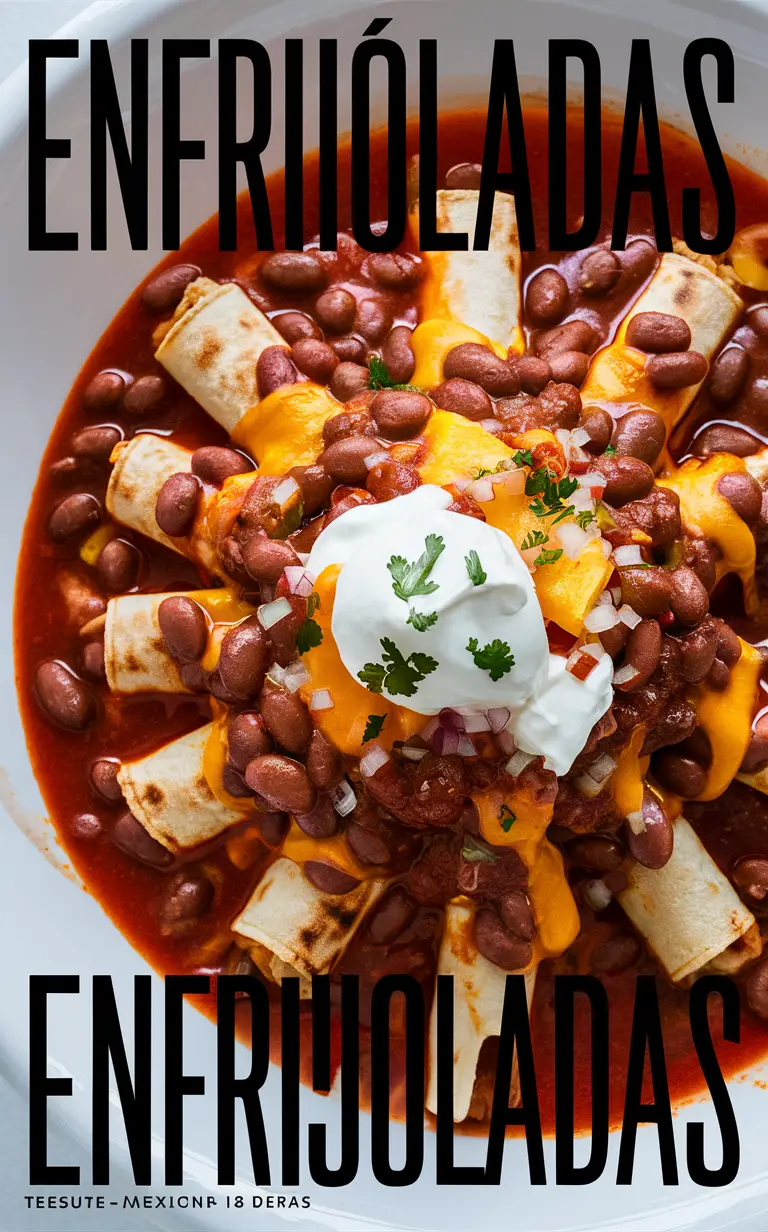 1. Refried beans, enchiladas, Mexican cuisine 2. Creamy star ingredient, bold flavors, unique approach 3. Corn tortillas, cheese, onions, cilantro 4. Season with salt and pepper, savory profile 5. Culinary adventure, diverse flavors, nutritional benefits