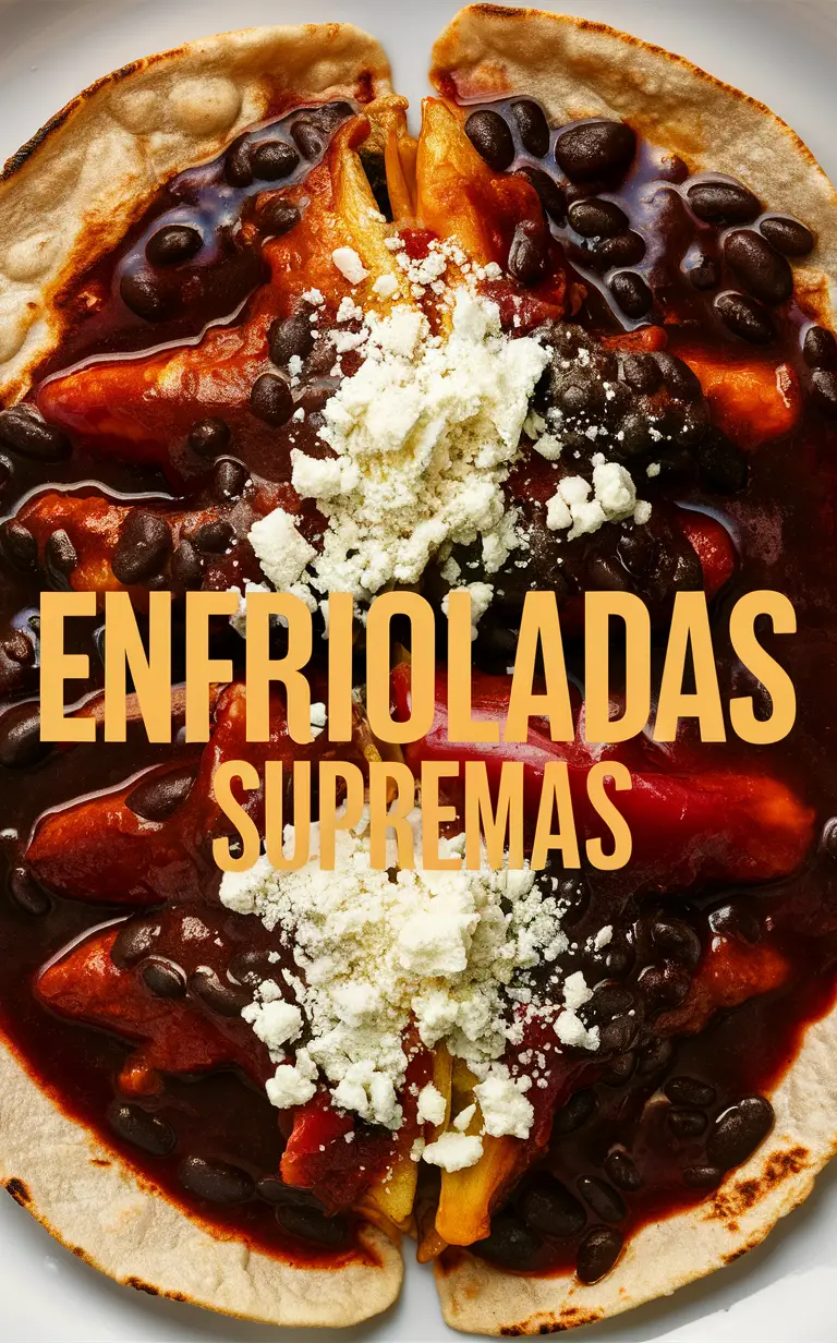 Enfrijoladas recipe, Mexican cuisine, Gourmet Mexican dishes, Authentic Mexican recipe, Enfrijoladas Supreme