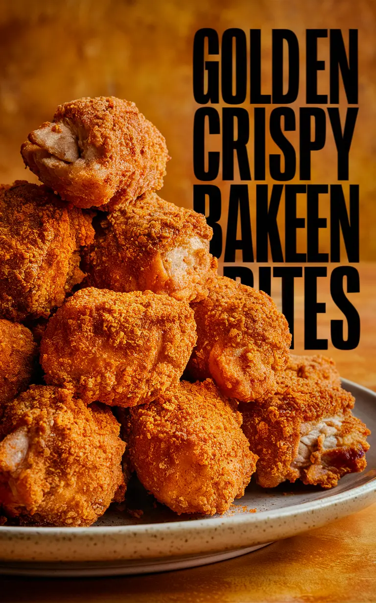 Crispy chicken recipe, Chicken nuggets, Baked chicken tenders, Golden chicken bites, Homemade chicken strips