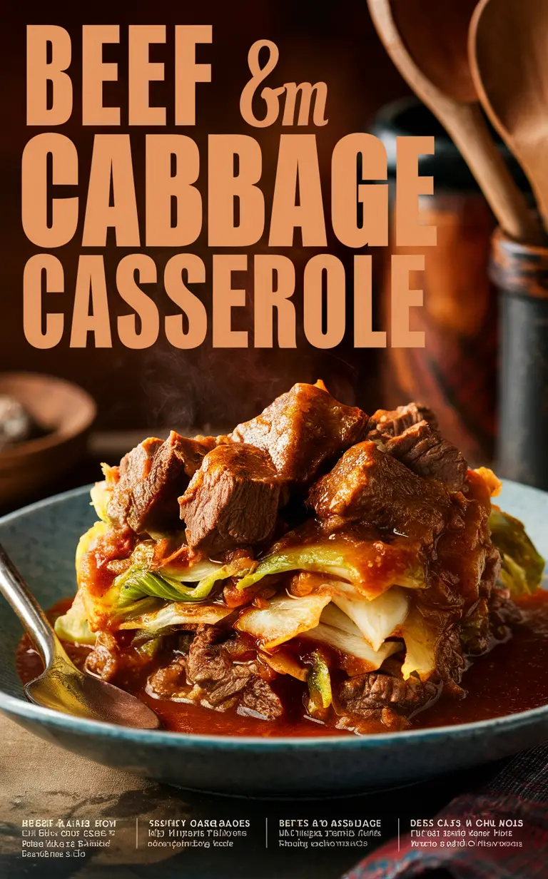 Hearty beef casserole, cabbage casserole, beef and cabbage recipe, savory casserole, delicious beef dish