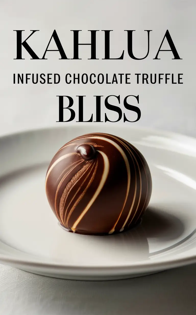 Kahlua chocolate truffles, gourmet chocolate truffles, luxurious chocolate treats, indulgent chocolate desserts, artisan chocolate confections