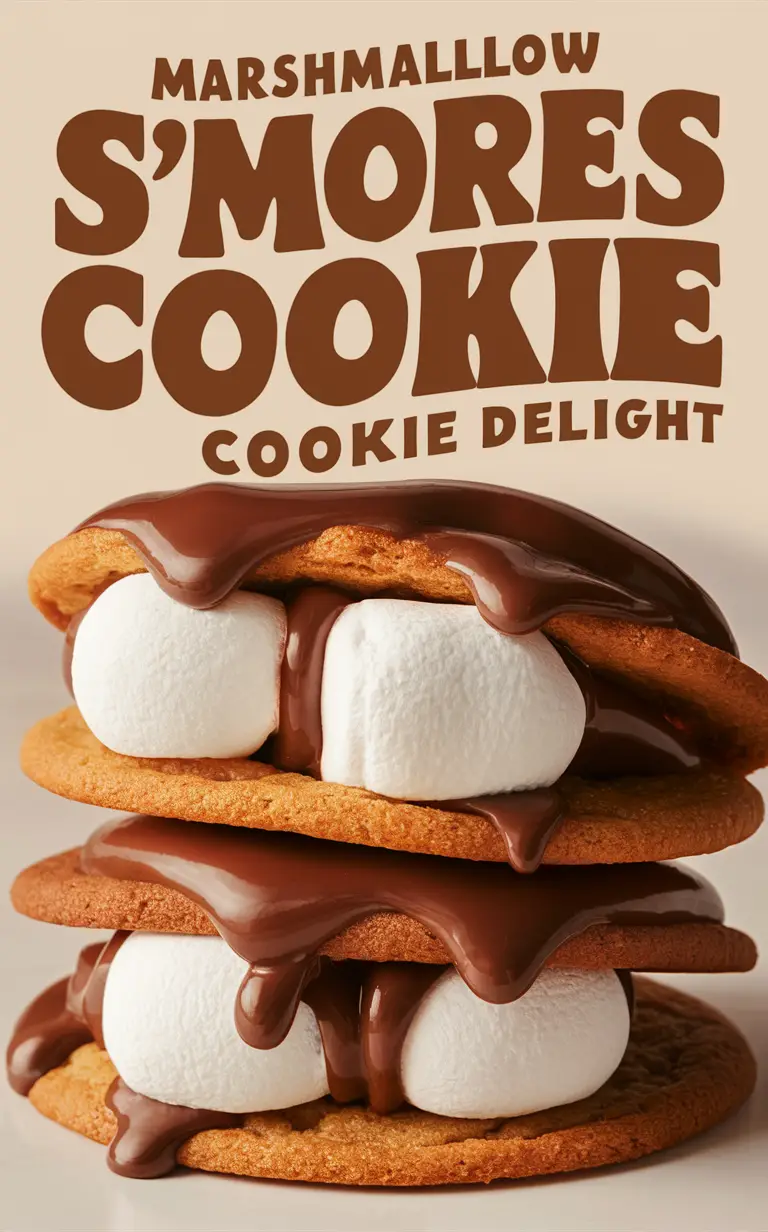 Marshmallow cookie, S'mores dessert, Cookie delight, S'mores recipe, Marshmallow treat