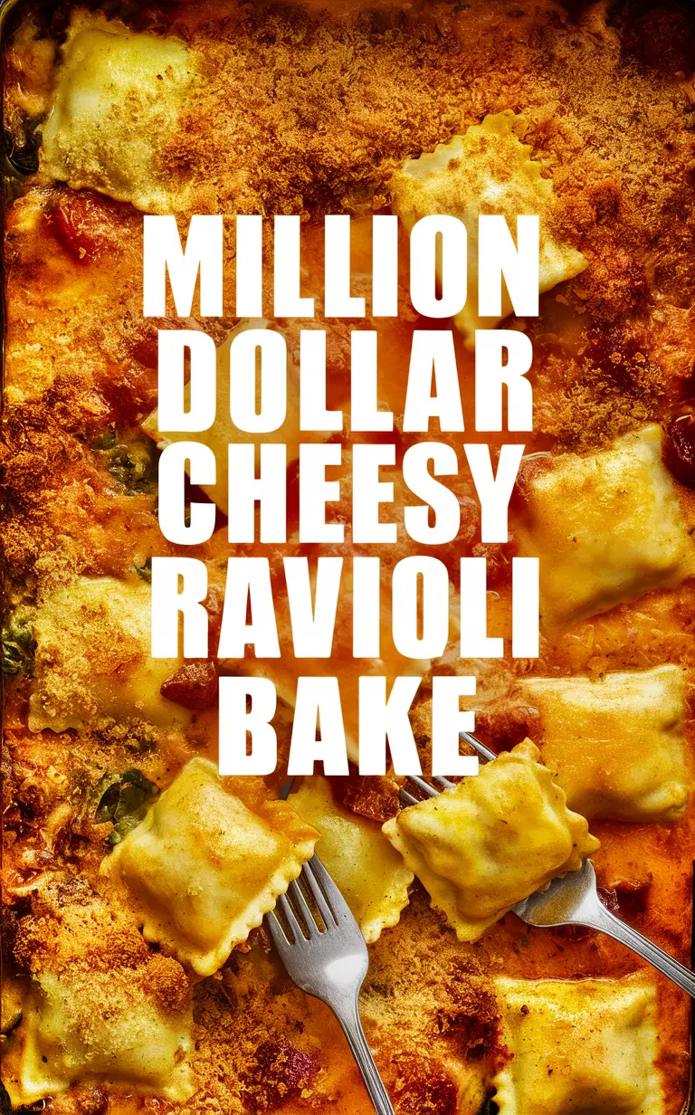 Cheesy pasta bake, Gourmet ravioli recipe, Classic Italian casserole, Savory cheese-filled pasta, Homemade baked pasta