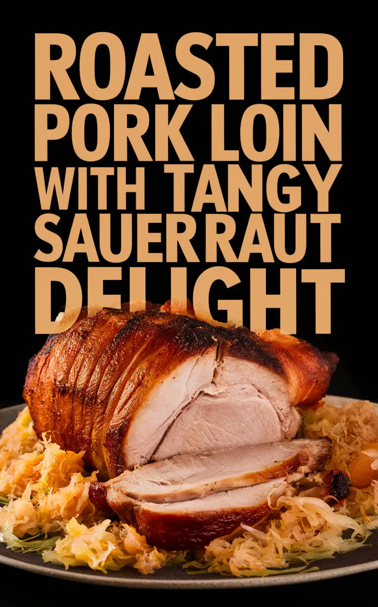 Roasted Pork Loin, Tangy Sauerkraut, Roasted Pork Recipe, Delicious Pork Dish, Sauerkraut Pork Recipe