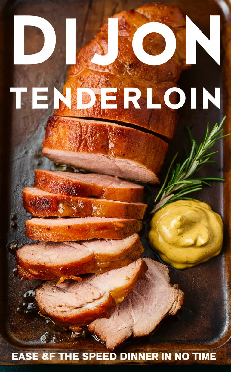 Pork tenderloin recipe, Dijon mustard pork, Savory pork dish, Quick dinner recipe, Delicious pork recipe