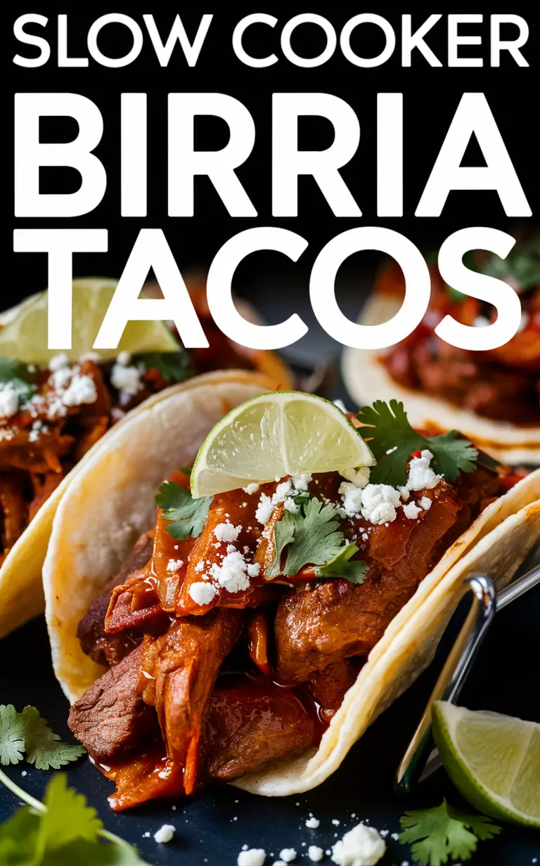 Slow Cooker Birria Tacos, Mexican Beef Birria, Authentic Birria Recipe, Birria Taco Recipe, Slow Cooker Tacos