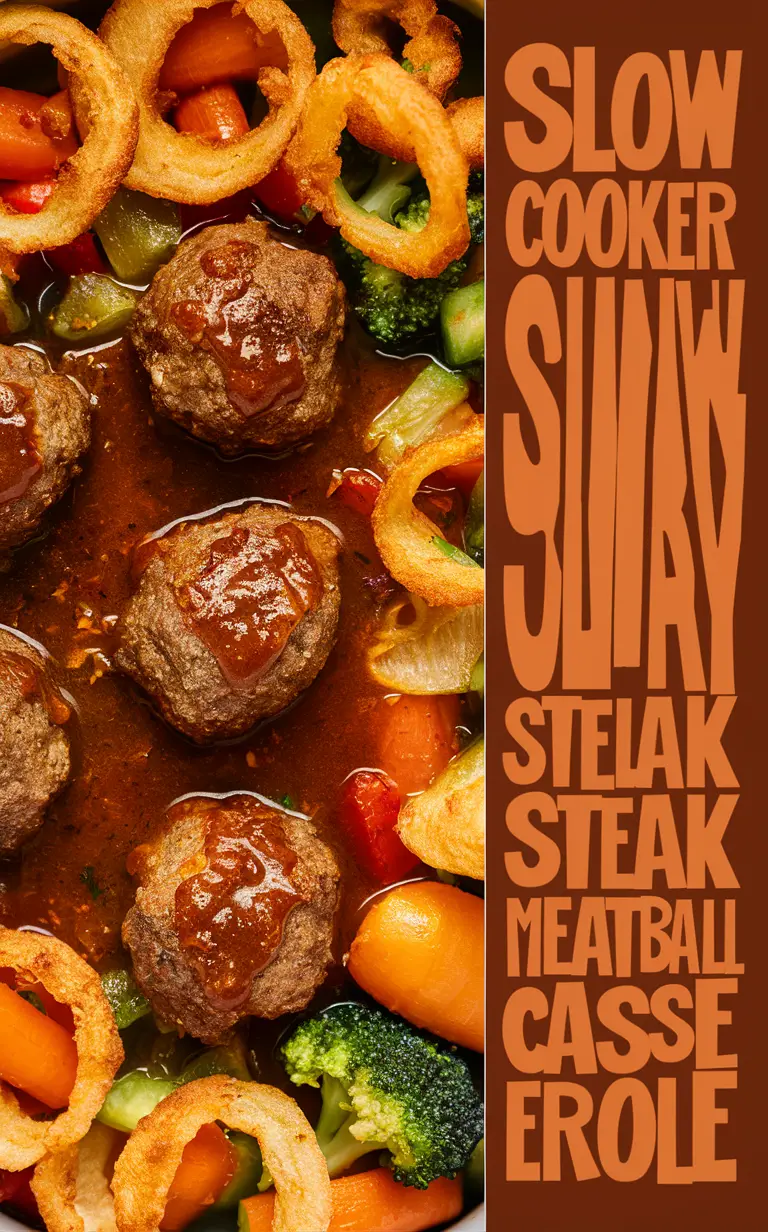 Slow Cooker Salisbury Steak, Meatball Casserole, Slow Cooker Recipe, Easy Salisbury Steak Recipe, Beef Casserole