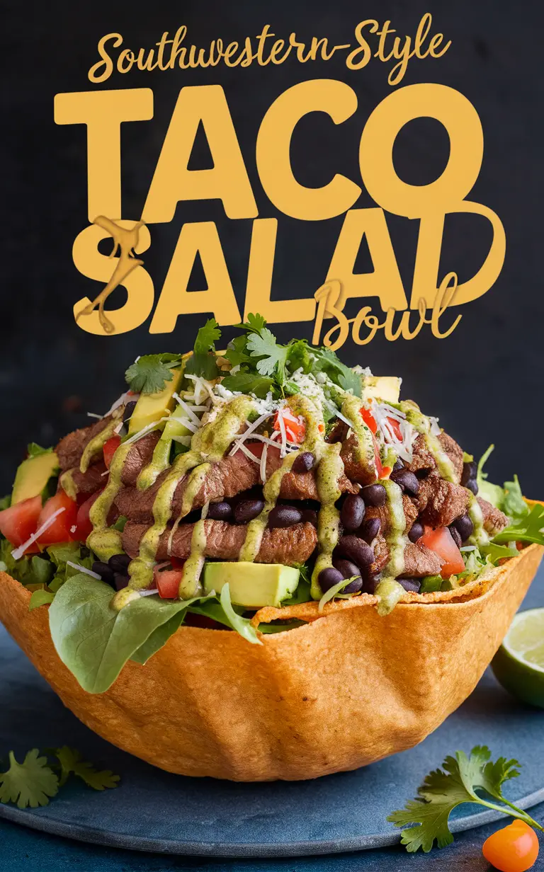 Southwestern taco salad, Mexican salad bowl, Tex-Mex salad, Spicy taco salad, Southwest cuisine