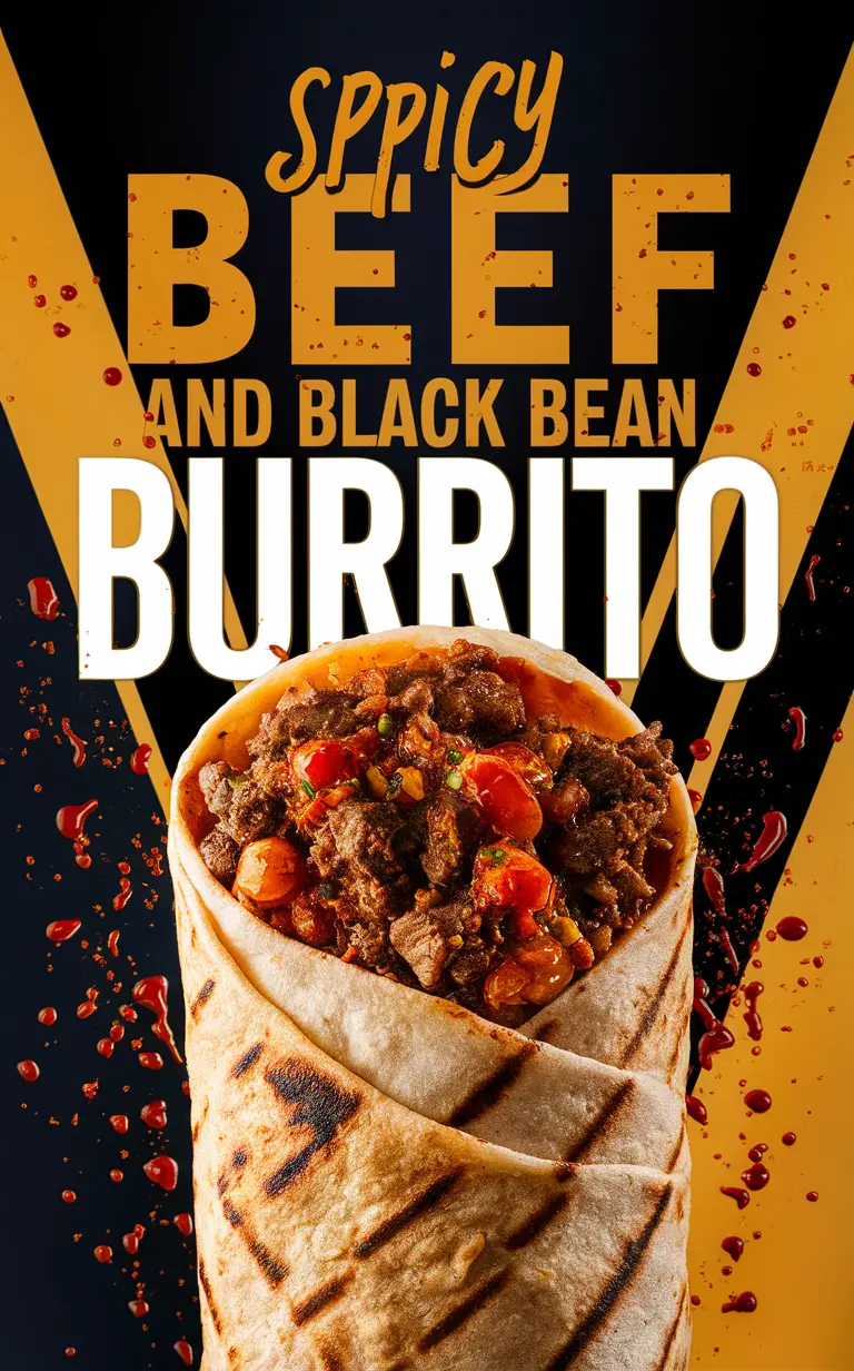 Beef recipes, Mexican cuisine, Spicy food, Burrito recipes, Black bean dishes