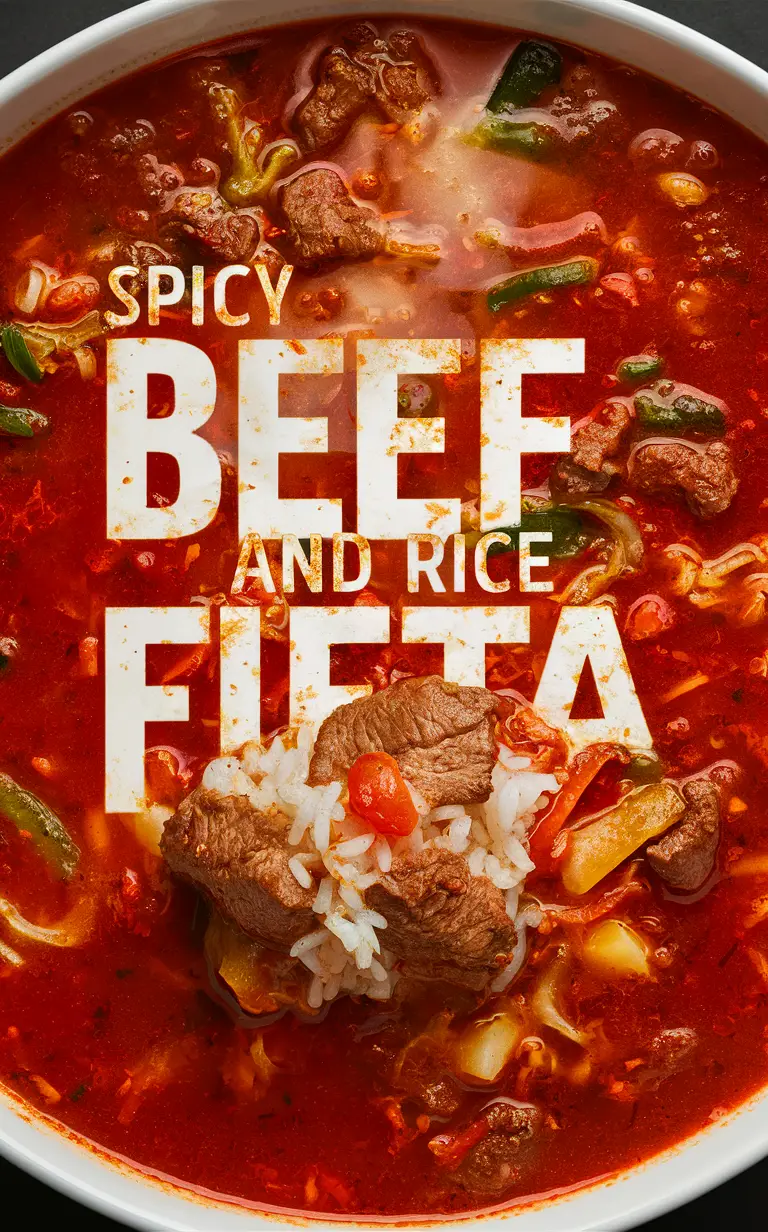 Spicy beef soup, Rice and beef soup, Fiesta soup, Beef and rice dish, Spicy beef recipe