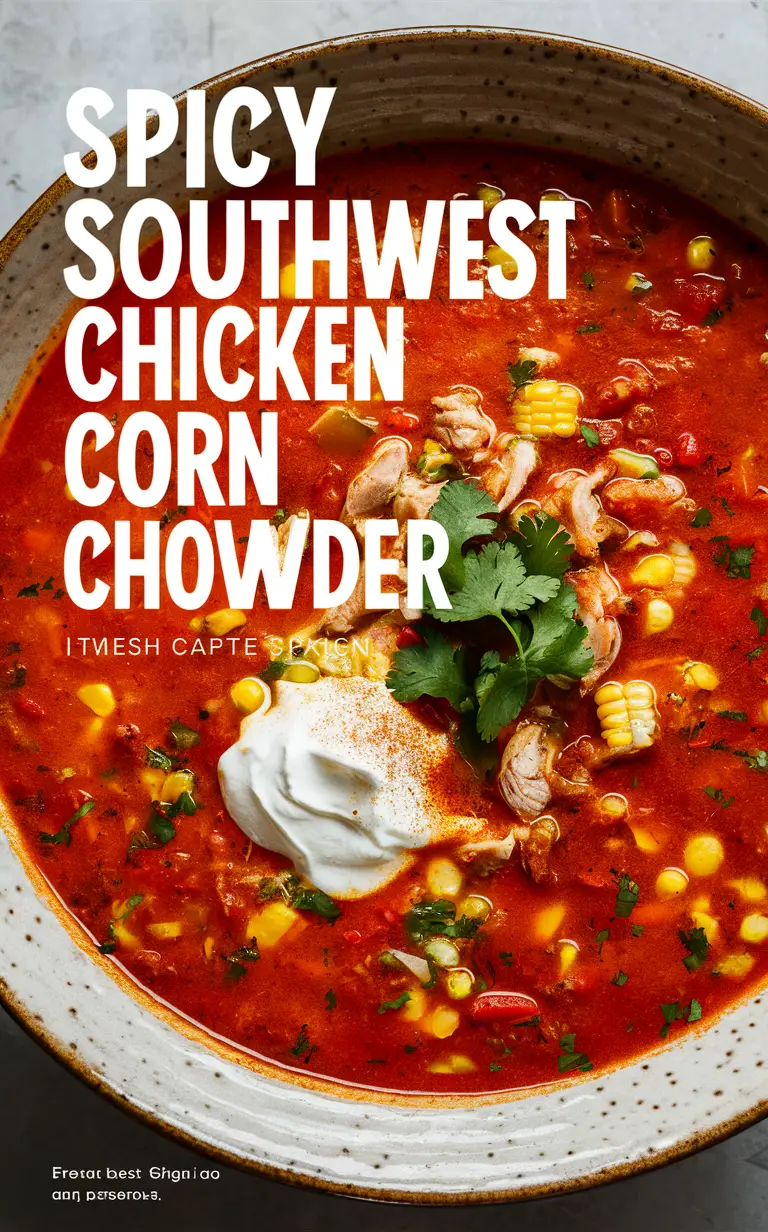 Spicy chicken soup, Chicken corn chowder, Southwest corn chowder, Spicy soup recipe, Chicken chowder recipe