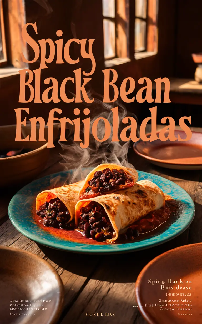 spicy black bean recipe, spicy enfrijoladas, black bean enfrijoladas, enfrijoladas recipe, spicy black bean enfrijoladas