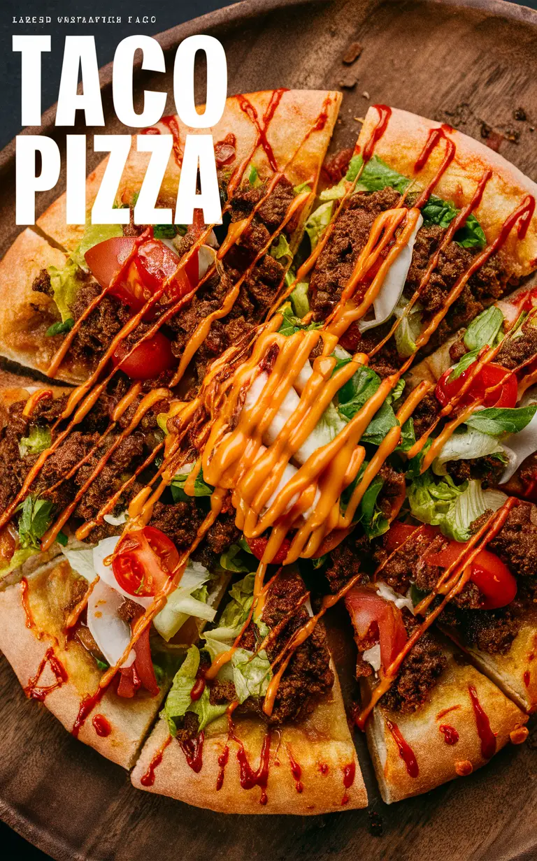 taco pizza, gourmet pizza, fusion cuisine, Mexican-Italian fusion, unique pizza experience