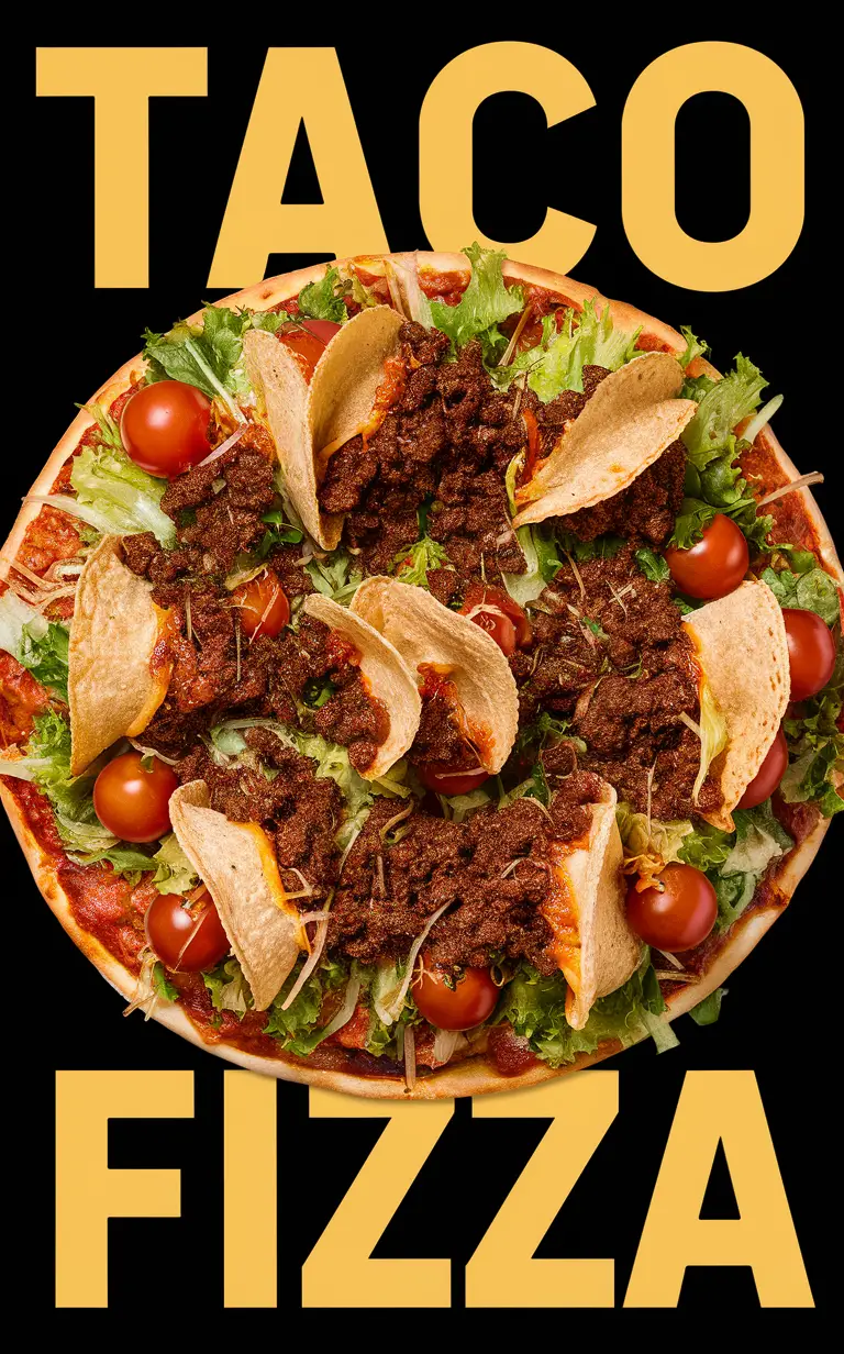 Taco fusion pizza, Gourmet pizza, Artisan pizza, Specialty pizza, Unique pizza