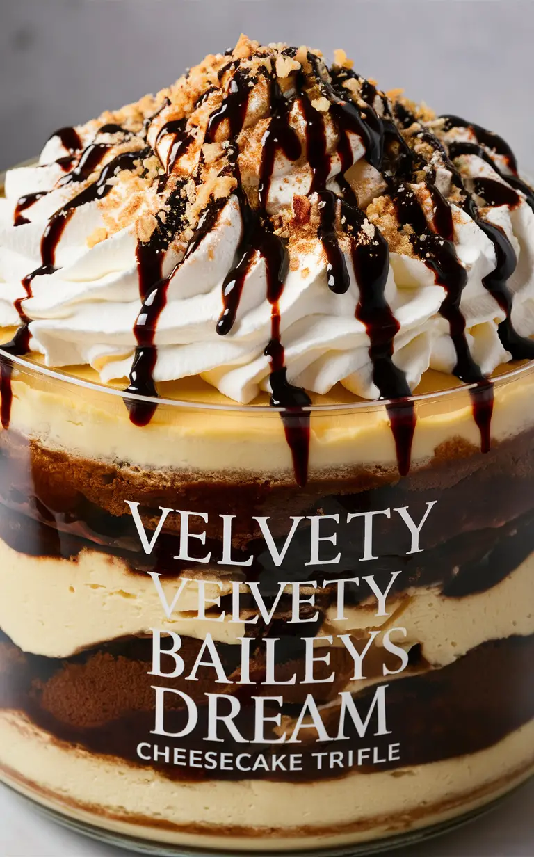 Baileys cheesecake recipe, Baileys trifle, Velvca baileys dessert, Baileys trifle recipe, Baileys cheesecake trifle