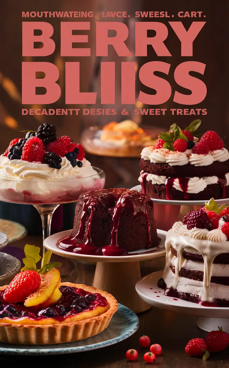 Berry Bliss Desserts, Decadent Sweet Treats, Indulgent Berry Delights, Gourmet Berry Desserts, Tempting Sweet Treats