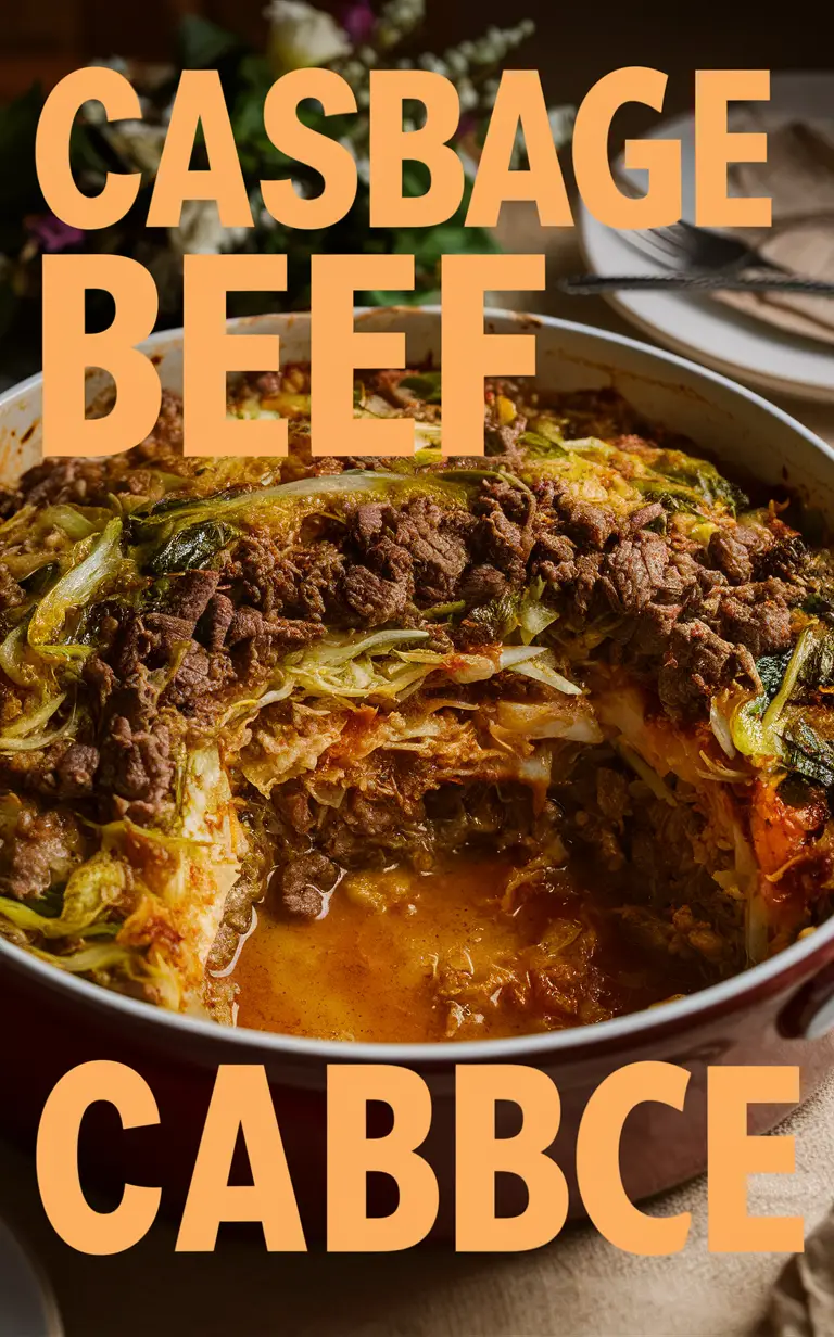 Beef and Cabbage Casserole, Easy Cabbage Beef Recipe, Hearty Beef Cabbage Bake