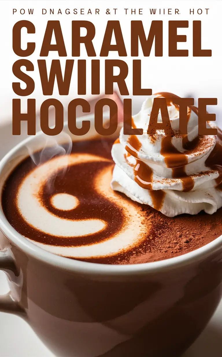 Caramel hot chocolate, Chocolate swirl, Gourmet hot drinks, Decadent desserts, Homemade beverages