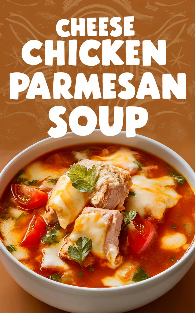 Cheesy chicken Parmesan soup recipe, Comforting chicken Parmesan soup, Creamy chicken Parmesan soup, Cheesy chicken Parmesan soup ingredients, Homemade chicken Parmesan soup