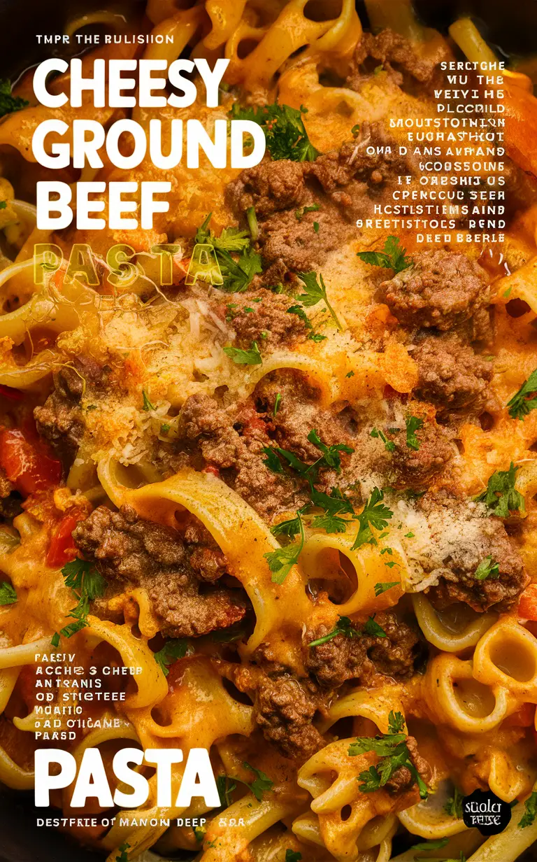 Ground Beef Pasta Recipe, Cheesy Pasta Bake, Easy Cheesy Pasta Recipe, Ground Beef and Cheese Pasta, Cheesy Beef Pasta Dish