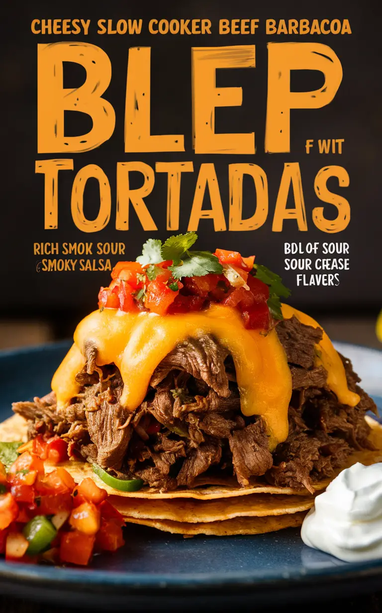 Slow cooker beef barbacoa, Barbacoa tostadas, Cheesy tostadas, Beef tostadas, Slow cooker barbacoa