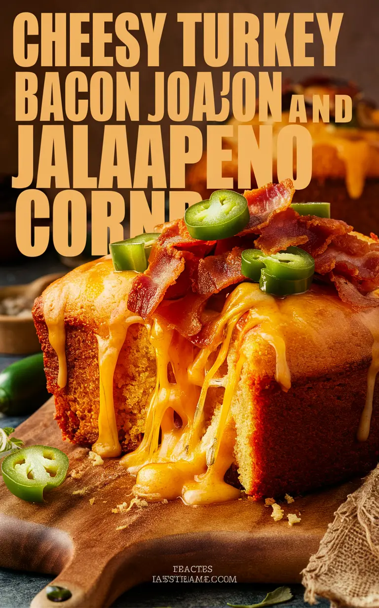 Turkey Bacon Recipe, Jalapeno Cornbread, Cheesy Cornbread, Bacon Jalapeno Recipe, Turkey Cornbread