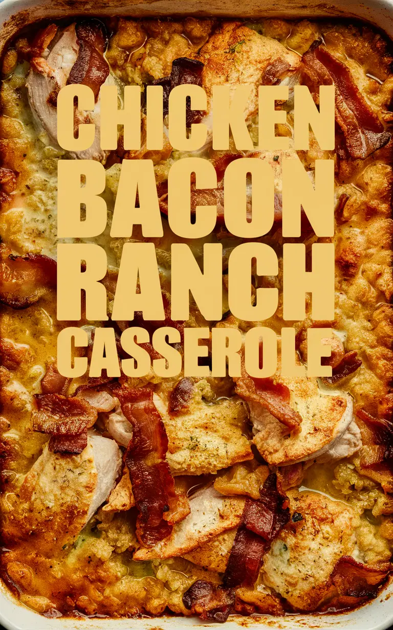 Chicken casserole recipe, Bacon ranch casserole, Chicken bacon recipe, Baked ranch chicken, Bacon ranch bake