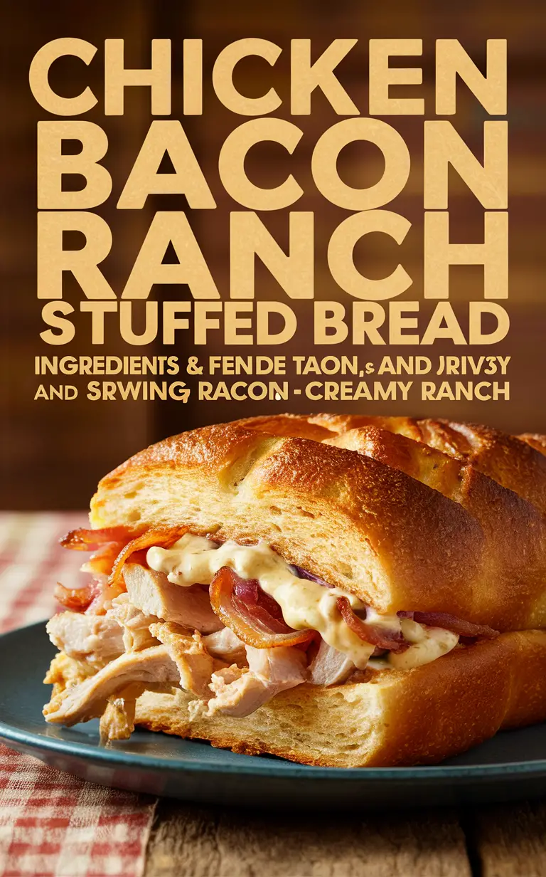 Chicken recipe, Stuffed bread, Bacon ranch, Homemade food, Delicious meal