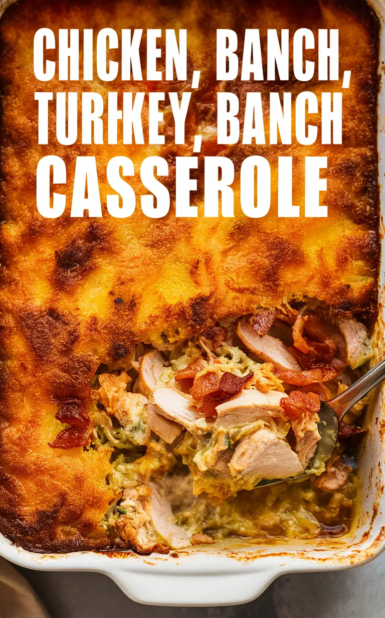 Bacon ranch chicken casserole, Chicken casserole recipe, Turkey bacon ranch casserole, Chicken ranch casserole, Bacon ranch casserole