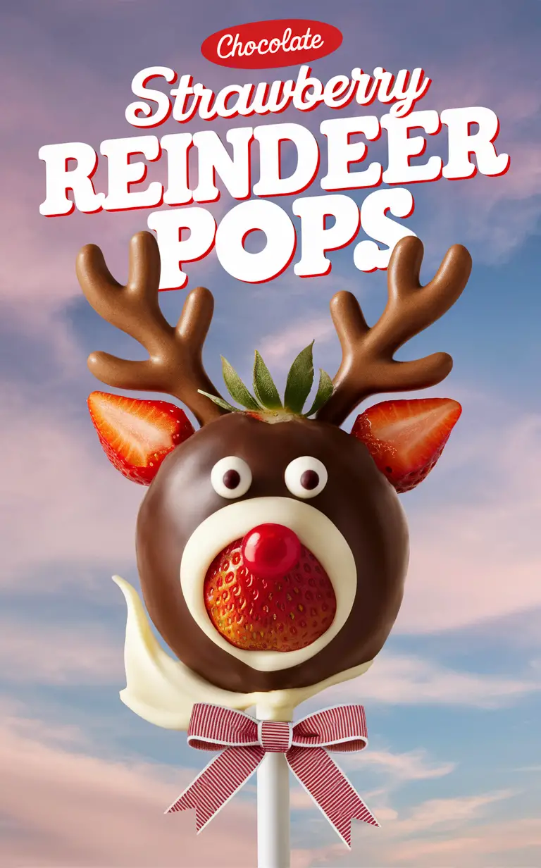 Chocolate Reindeer Pops, Strawberry Reindeer Treats, Festive Chocolate Strawberries, Reindeer Strawberry Delights, Holiday Reindeer Chocolate