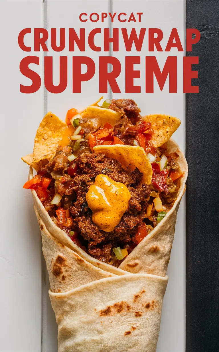 Crunchwrap Supreme recipe, Copycat Taco Bell, Mexican fast food, Homemade Crunchwrap, DIY Crunchwrap