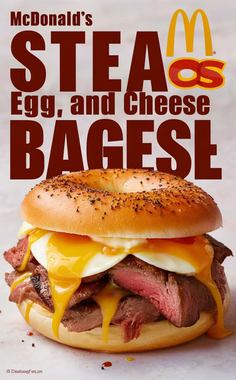 McDonald's Copycat Recipe, Egg Bagel Sandwich Recipe, Steak and Cheese Bagel Recipe, Breakfast Bagel Sandwich, Homemade McDonald's Breakfast