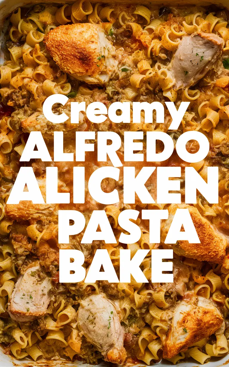 Creamy chicken pasta bake, Alfredo chicken bake, Chicken Alfredo casserole, Creamy chicken casserole, Alfredo pasta bake