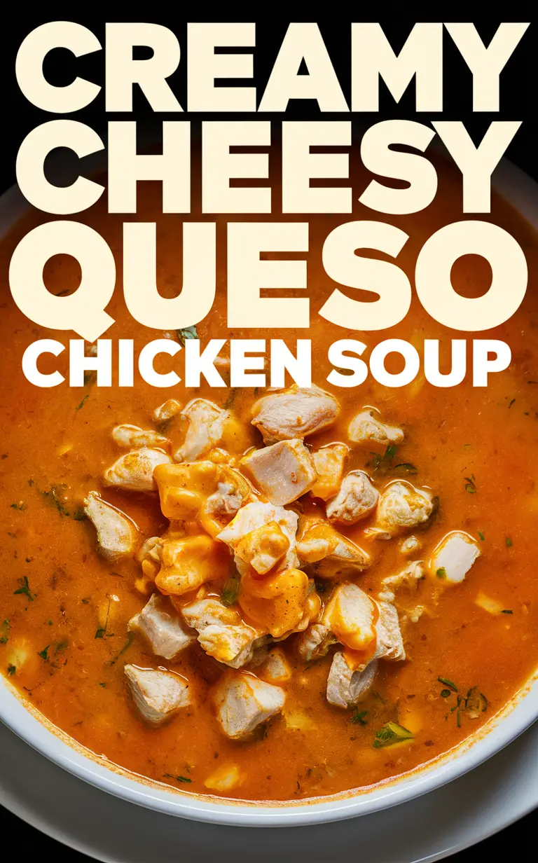 Creamy chicken soup, cheesy chicken soup, queso chicken soup, creamy cheesy soup, queso soup