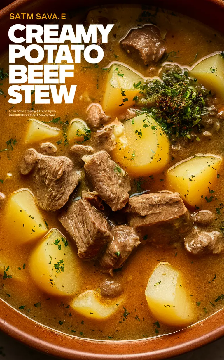 Creamy Potato Stew, Beef Stew Recipe, Hearty Beef Stew, Potato and Beef Stew, Delicious Stew Recipe